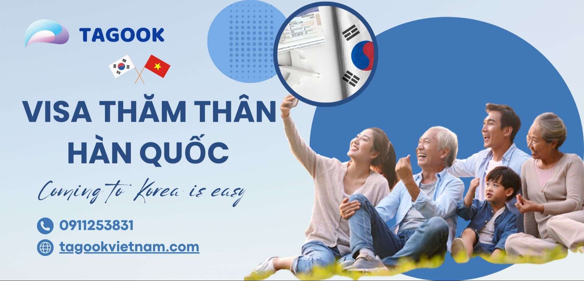 Ưu đãi Visa thăm thân, tư vấn Hàn Quốc miễn phí cùng Tagook